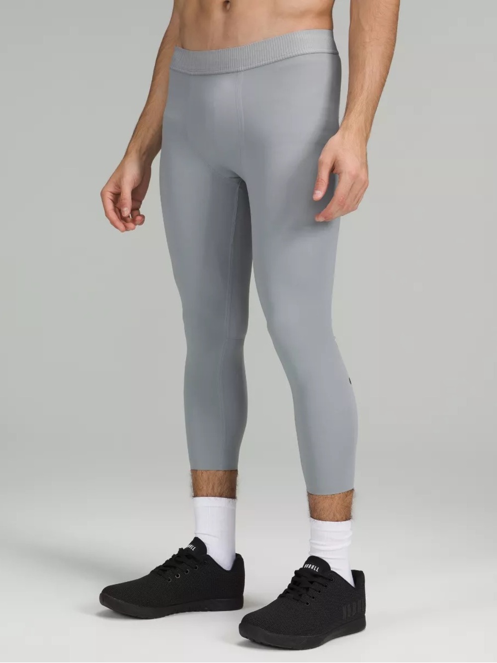 Lululemon Men’s License to Train 21” Light Gray Compression Tights Size Large